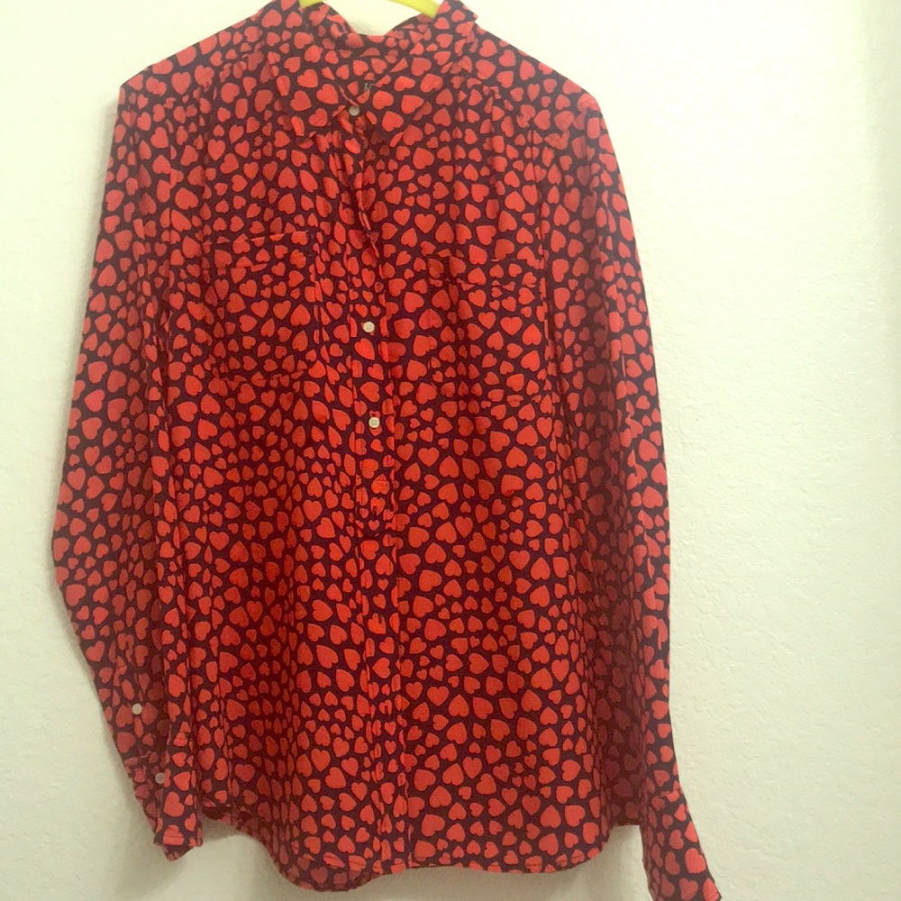Adorable J Crew Heart blouse